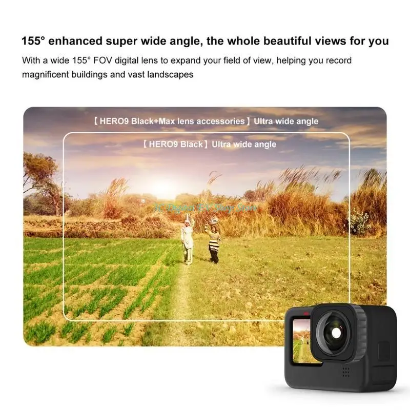 E74D LENS PARA HERO9 Sport Camera Ultra-largo Lens digital 155 graus-fov