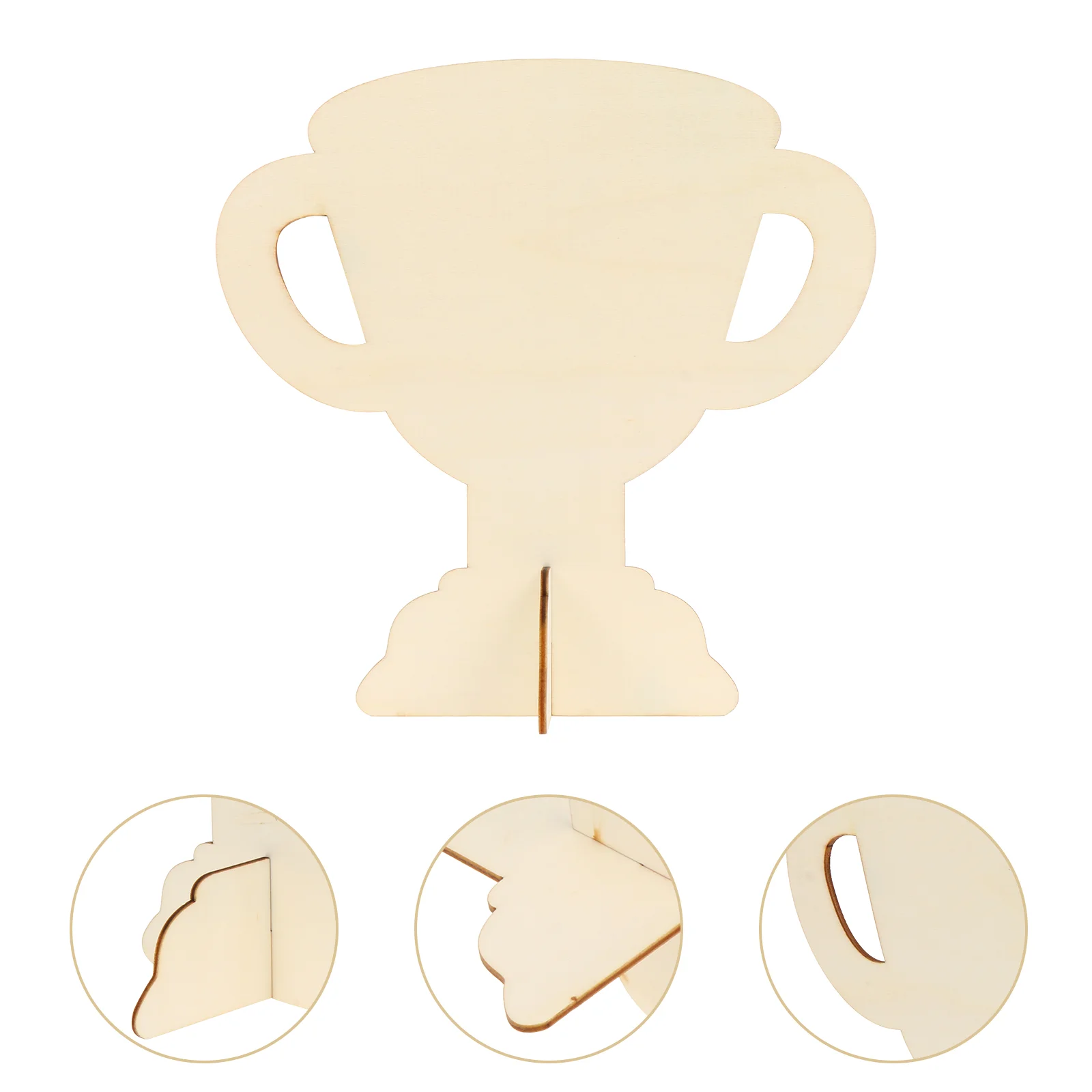 6 Pcs Kid Crafts Wooden White Embryo Trophy Sturdy Handcraft Decor Child Kids Puzzles