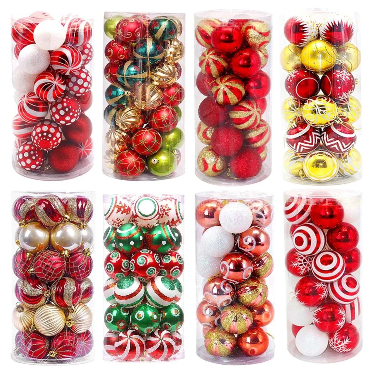 2024 Christmas Tree Pendant Ornaments Shiny Bauble Ball 24pcs Color 6cm/2.4Inch Christmas Decoration Ball For Home Bar Party