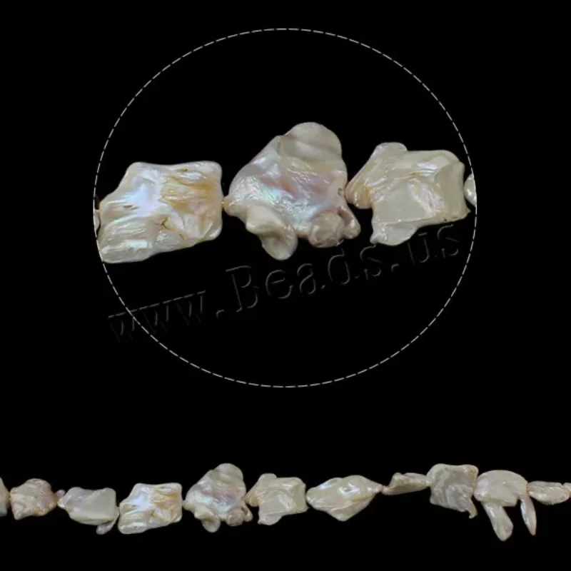 

18-40mm Natural Freshwater Baroque Pearls Beaded Irregular Loose Spacer Beads White Hole 0.8mm Lady DIY Jewelry 15.3 Inch Strand