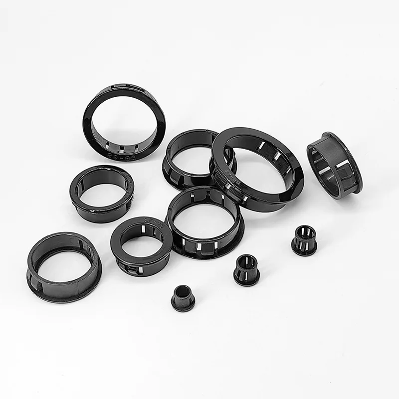 Black Plastic Snap-on Wire Grommet Gasket 16~50mm Nylon Protective Coil Clamp Desk Wire Cable Inlet Outlet Seal Ring Hole Plug