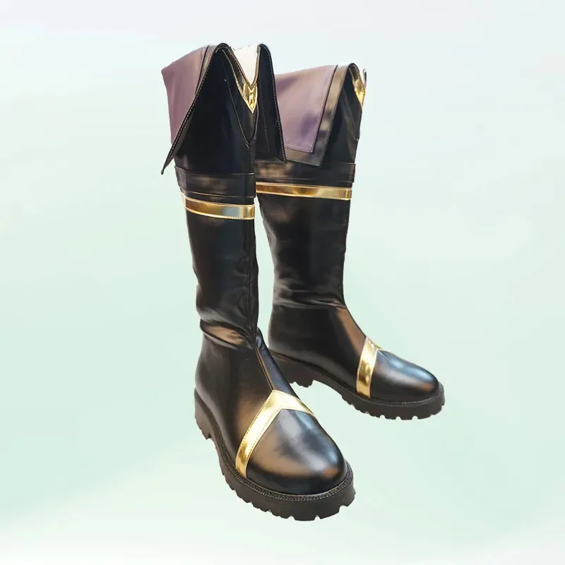 أنيمي سماحة في الظل Cid Kageno تأثيري أحذية هالوين كرنفال الأحذية بولي أحذية أحذية من الجلد تأثيري الدعائم مخصص