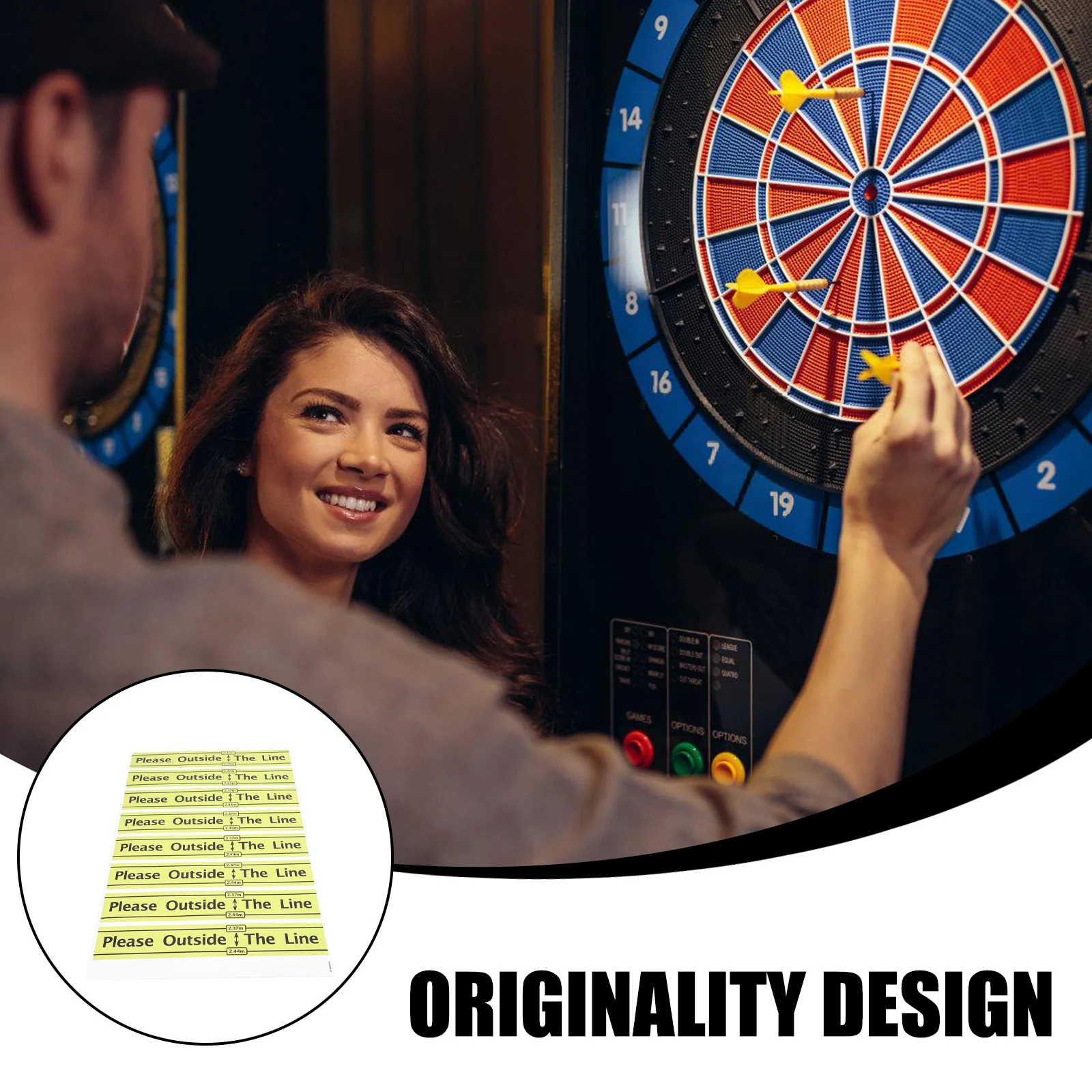 

Fly Dart Ground Marker Line Pvc Durable Outdoor Indoor Game Accessory Bright Color Throw Notice For Games Floor Marking Tool