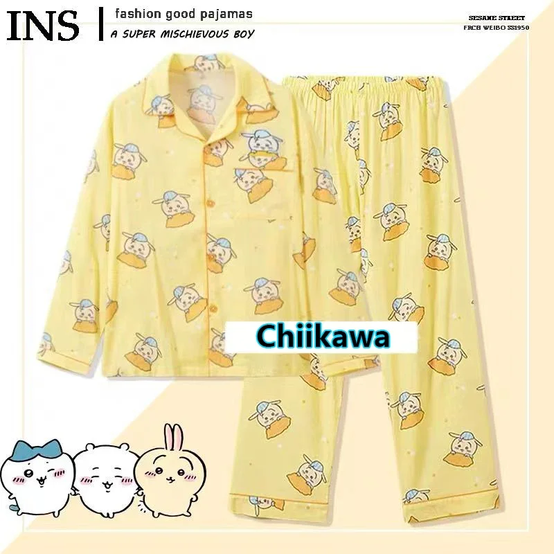 Chiikawa Pajamas, Fashionable and Comfortable, Loose Hachiware, Usagi Cartoon Cute Pajamas, Casual Cartoon Home Clothes Set