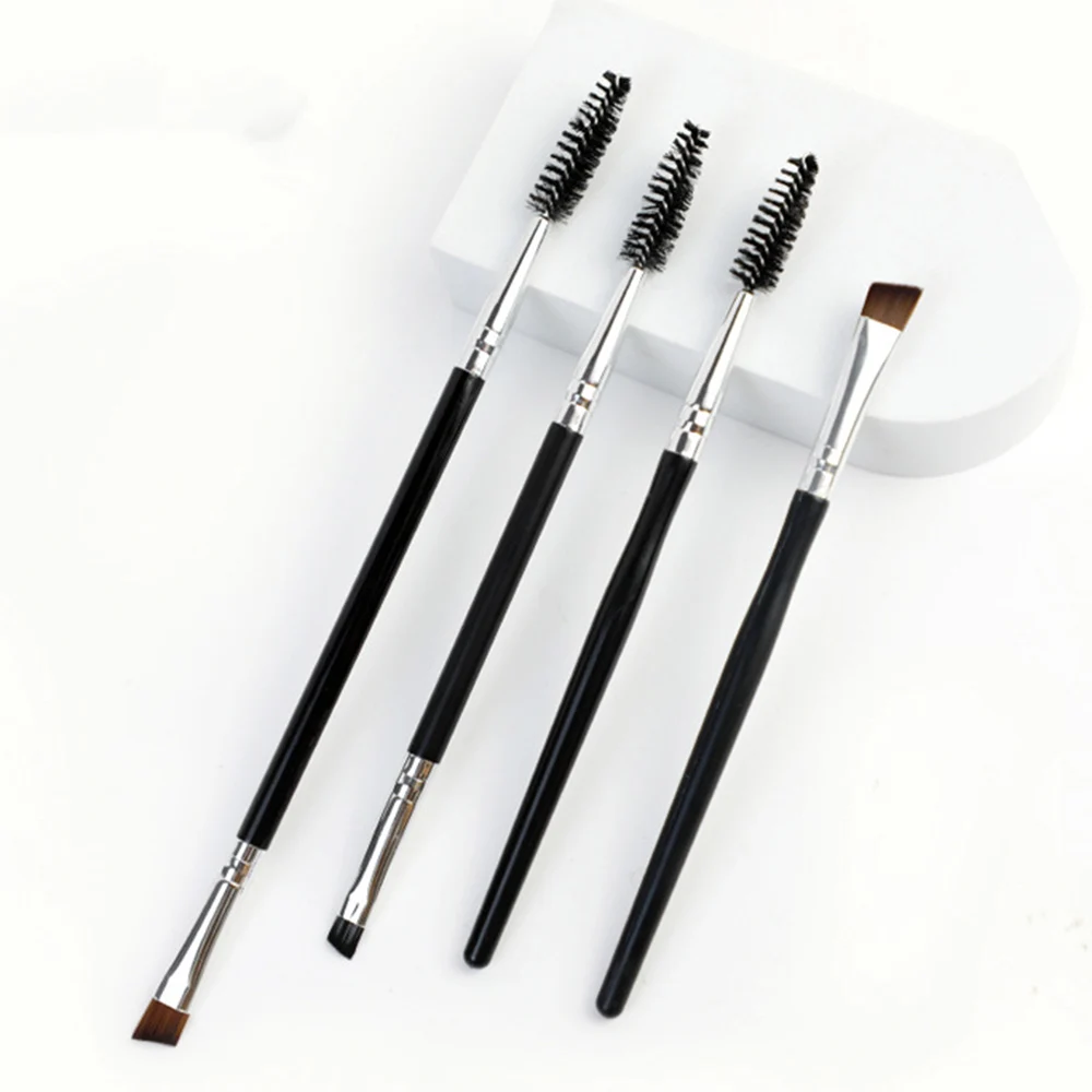 

Double-headed Eyebrow Brush Spiral Bevel Makeup Brush, Plastic Handle Eyelash Brush Single Piece, Convenient Carry Beauty Tools