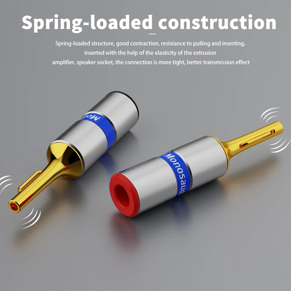 Monosaudio B806 Hifi Audio Banana Plug 7mm Speaker Terminal Pure Copper Gold/Rhodium Plated Available Jack for Amplifier