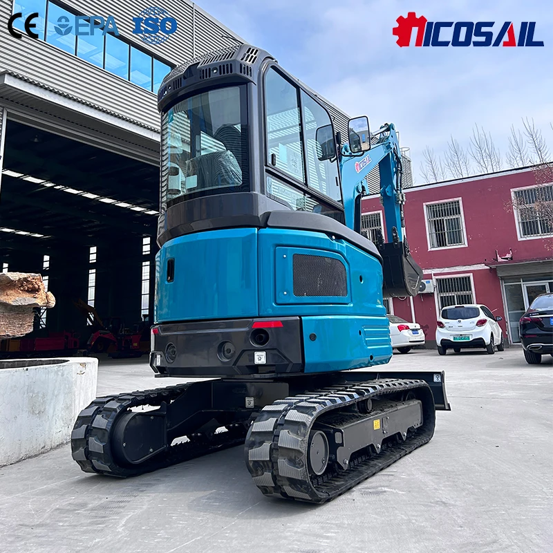 

Мини-экскаватор NICOSAIL OKW35E 3,5 тонны с нулевым выносом задней части, гусеничный, для садовых и ландшафтных работ