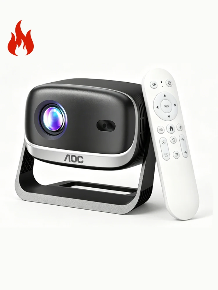AOC Projektor 4K Android 1080P Unterstützung 500ANSI Autofokus Dual WLAN BT5.2 1280*720P Air Mouse Heim- und Outdoor-Filmprojektor
