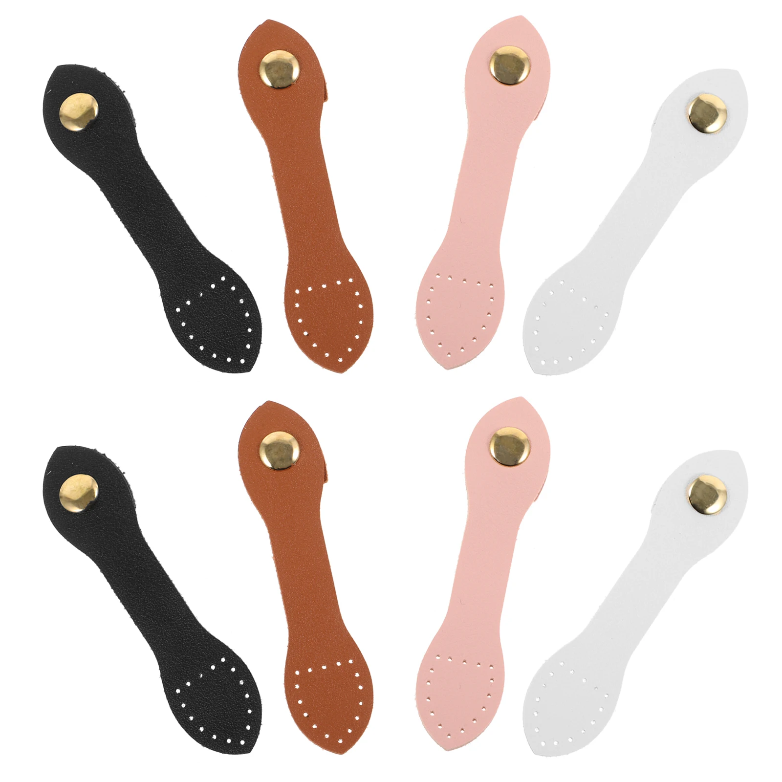 

8Pcs PU Leather Snap Buckles Brown Pink Black White Multi-Color Portable Closures DIY Bag Accessories