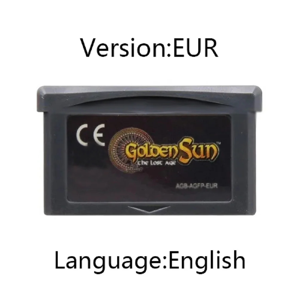 Golden Sun Series GBA Game Cartridge 32-Bit Video Game Console Card Golden Sun The Lost Age for GBA NDS