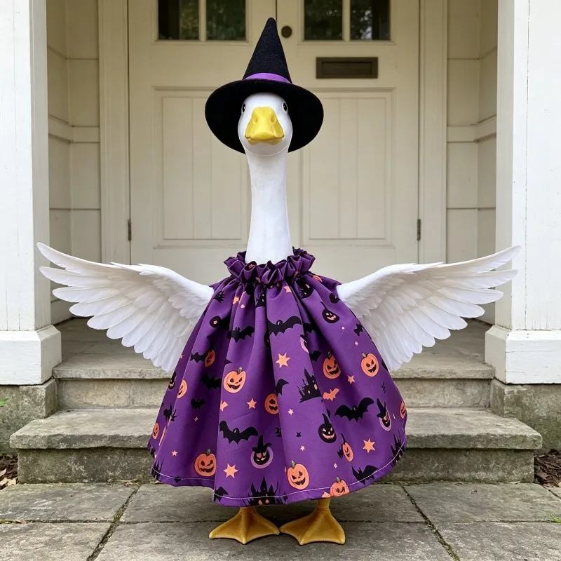 Event and Party Supplies Halloween Porch Goose Costume Pumpkin Yard Statue Goose Holiday Dress Up Set