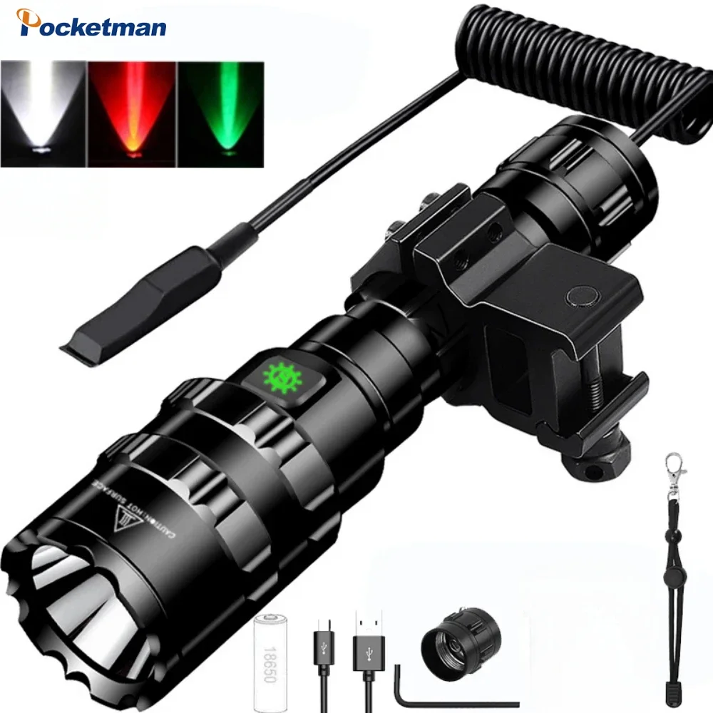 Powerful LED Flashlight USB Rechargeable Torch High Power Hand Torch Long Shot Floodlight Outdoor Camping Fishing Handlight