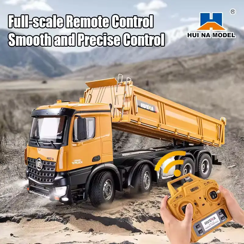 ホイナ新型536 1/14フルプロポーション合金製リモコンエンジニアリング八輪大型ダンプトラック充電式車