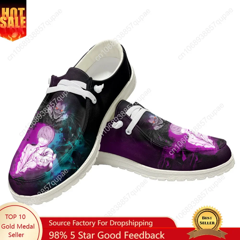 Death Note Casual Shoes Men Woman Cartoon Cute Anime Flat Shoe Breathable Indoor Outdoor Lightweight Footwear Couple Custom Made