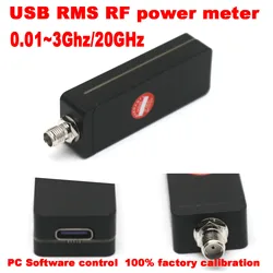 10M-20Ghz high-precision USB RMS RF power meter PC Software control RF signal Detector Ham Radio Amplifier UAV drone calibration