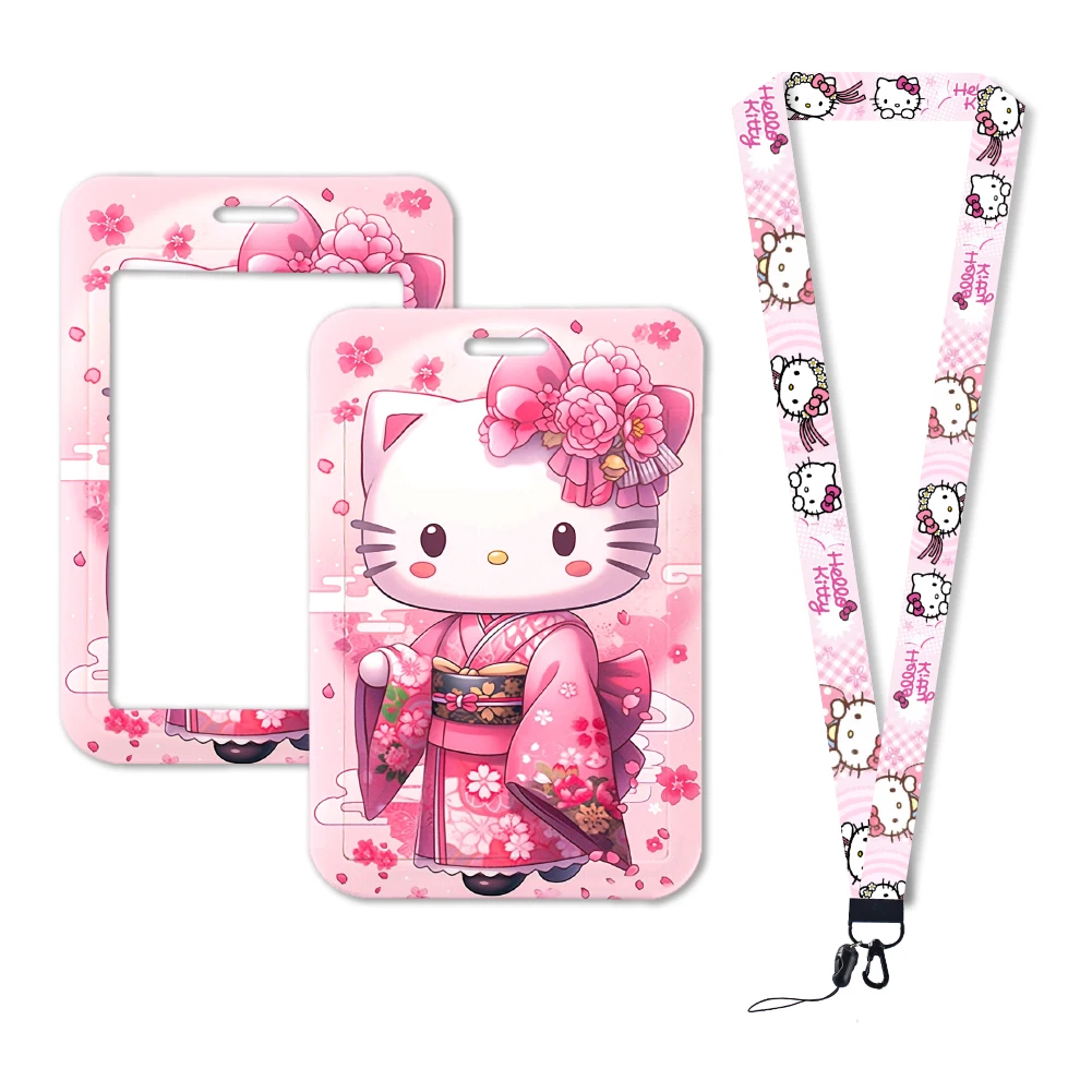 W Sanrio caroon สายคล้องสำหรับกุญแจ, สายคล้องคอกุญแจที่ใส่บัตรสายโทรศัพท์พวงกุญแจแขวนเชือกที่ใส่กุญแจ