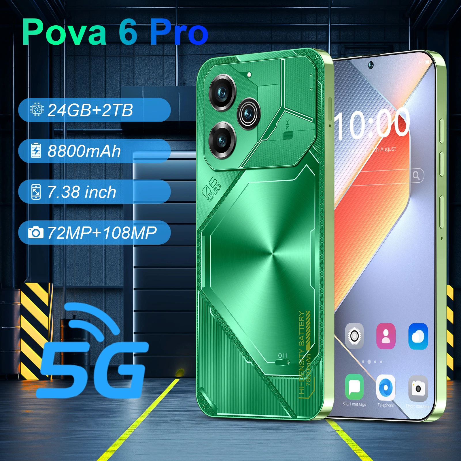 

HOT Pova 6 Pro NEW 8800mAh Battery Android 24GB+2TB 5G Smart Tablet PC Global Edition Tad Dual Sim Card Original WiFi GPS