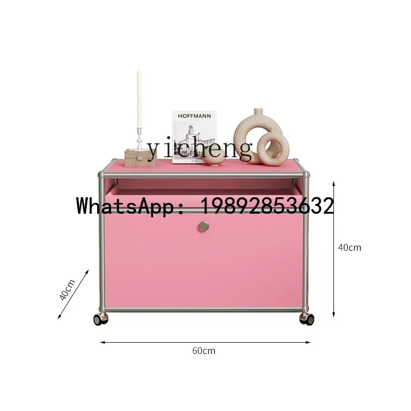 Pink Limited Module Combination Cabinet Mid-Ancient Minimalist TV Cabinet Side Cabinet