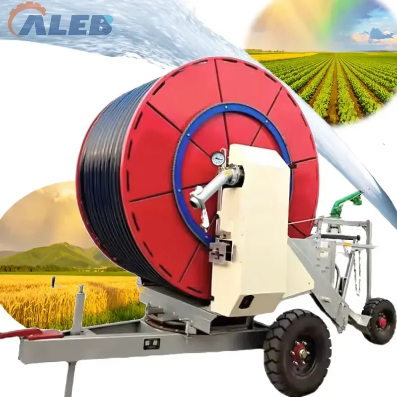 YWM Certificate Smooth Rewind Farm Water Pump Hose Reel Irrigation Machine Durable Frame for Nursery Breeding