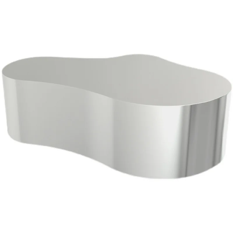 

Stainless steel special-shaped silver coffee table irregular combination mirror coffee table hotel lobby table