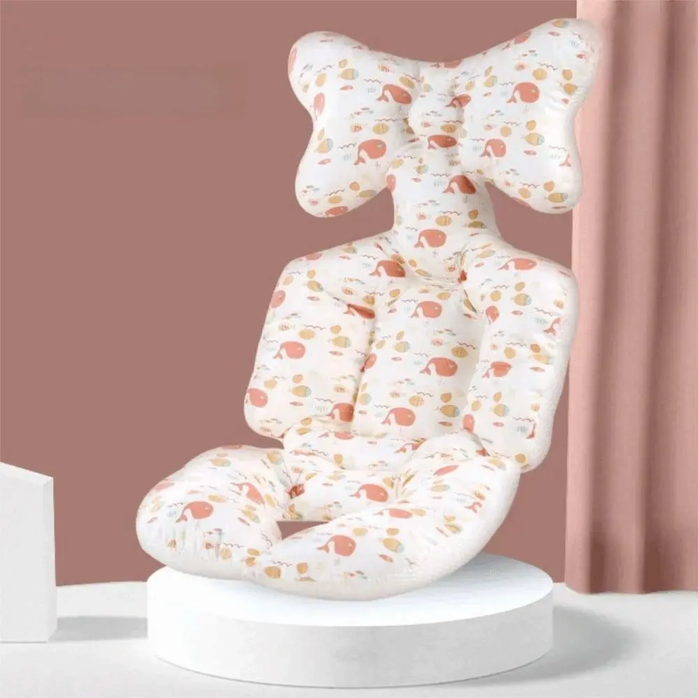 Soft Baby Stroller Cushion Cartoon Printed Breathable Baby Pram Seat Mat Car Seat Comfortable Dining Chair Cotton Pad Toddler
