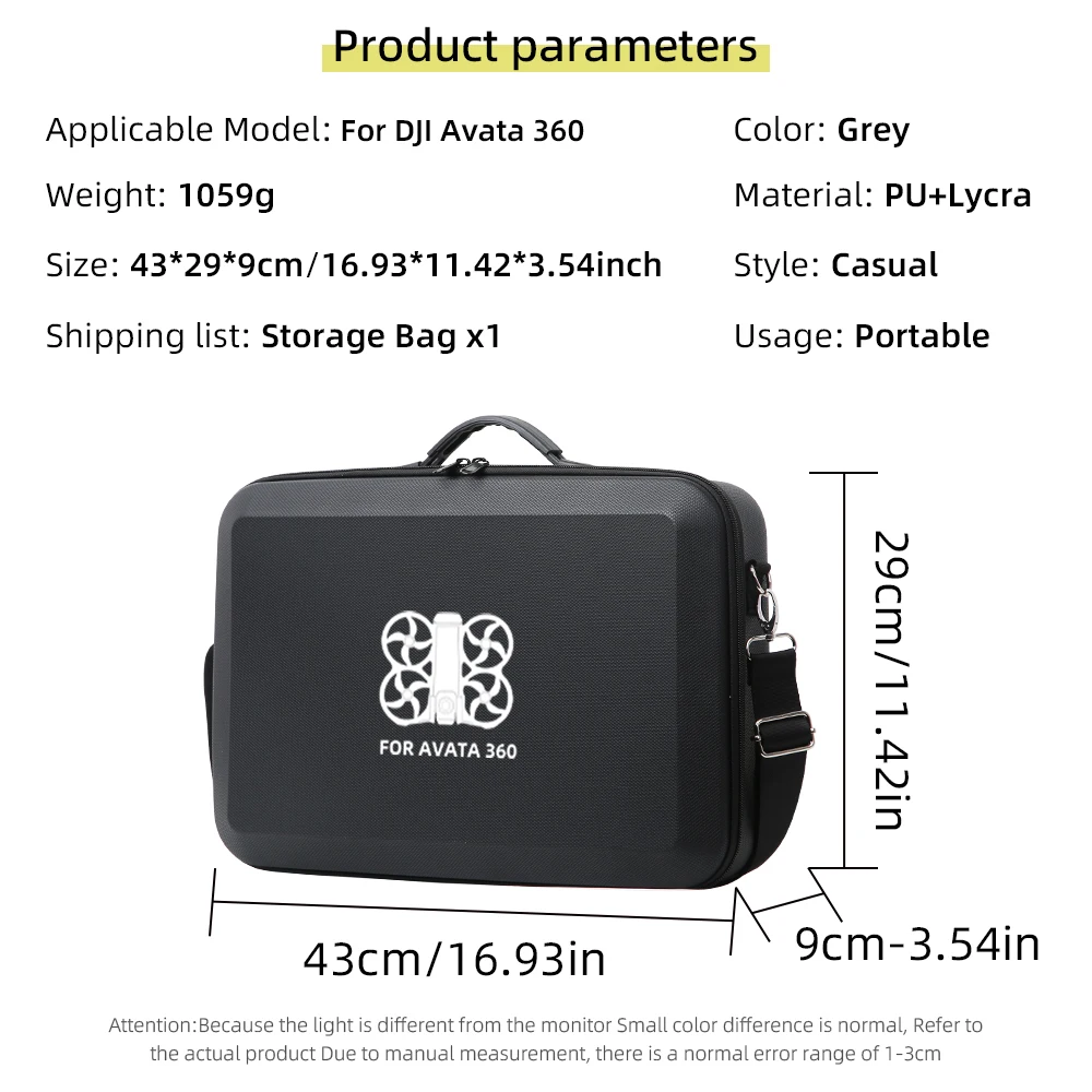 

PU Carrying Case for DJI Avata 360 Shock-Resistant Drop-Proof and Dust-Proof