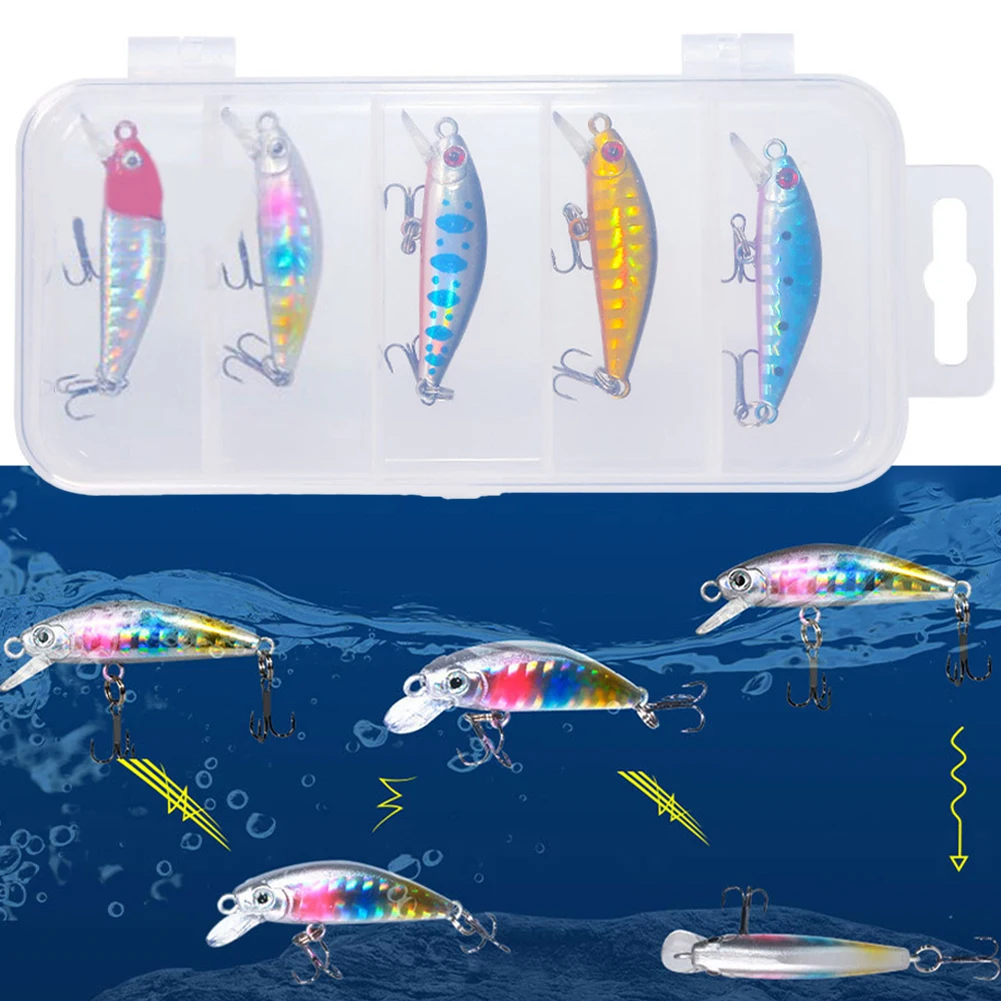 Sinking Fishing Lures 5pcs Artificial More Reflectiv More Tempting Sea Water Wobblers 3D Simulated Eyes Bright