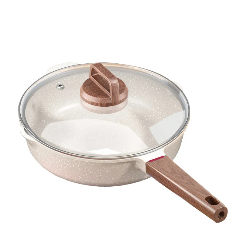 (20/24/26 cm With Glass Lid) Nonstick Frying Pan Skillet Healthy Non Toxic Chef Pan Induction Compatible Egg Pan