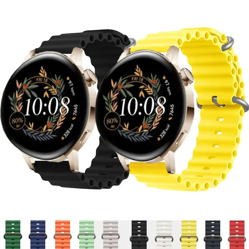 Silicone Strap For Huawei Watch GT 3 GT 2 42mm 46mm/GT Runner/GT3 Pro 20mm 22mm Ocean Bracelet For Huawei Watch 3 Pro Band