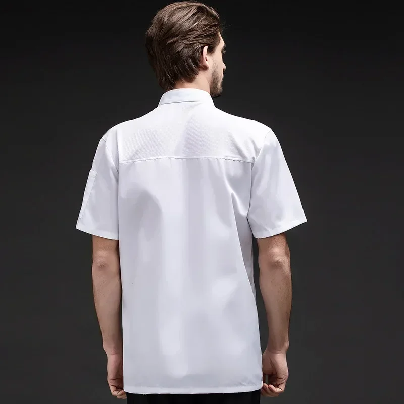 Chef-kok Uniform Korte Mouw Hotel Werkkleding Westers Restaurant Keuken Chef-kok Overalls Ademend Werkuniform voor mannen en vrouwen