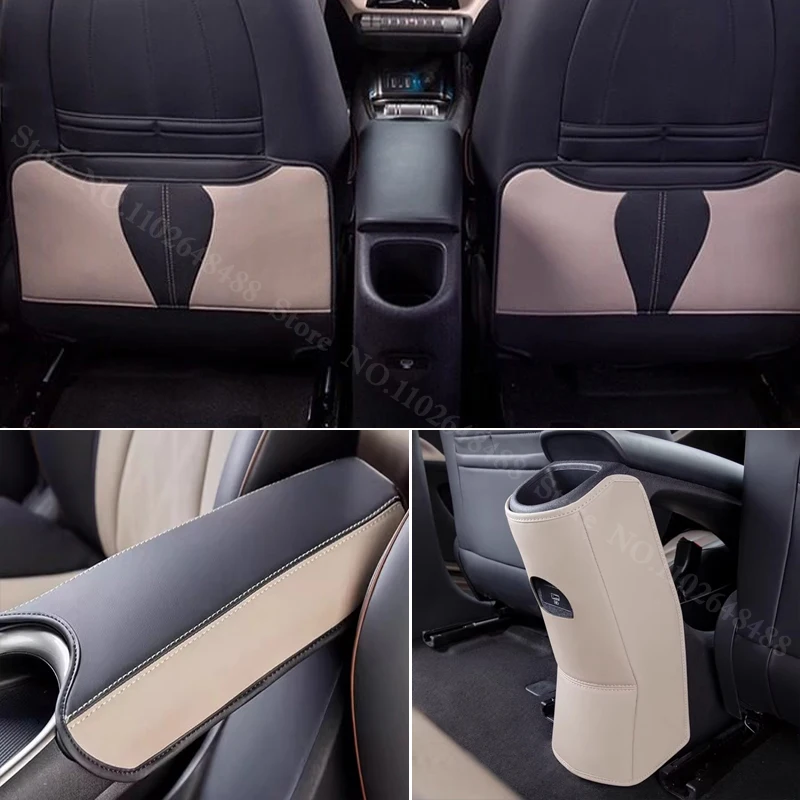 For BYD Dolphin Seat Back Anti Kick Pads Armrest Cover Leather Rear Protector Anti Dirty Mat Interior Protection Accessories