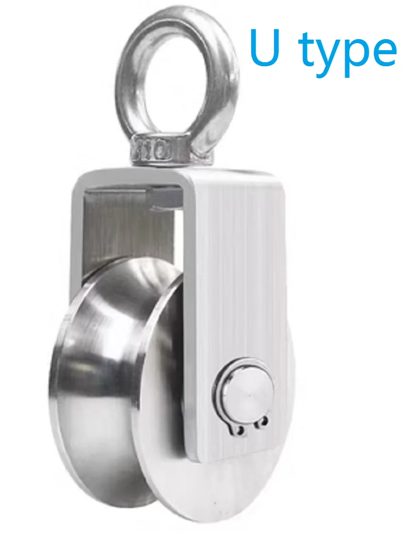 M30-M68 180-900KG 304 201 stainless steel pulley double bearing ring group steel wire rope V-shaped track fixed pulley U groove