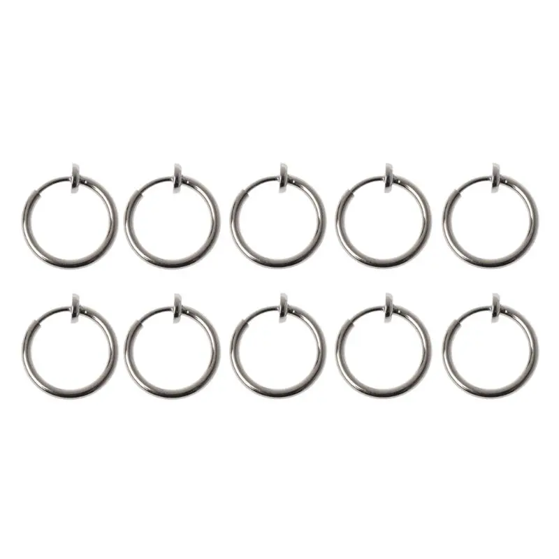 10 Pieces Earring Converters No Ear-hole DIY Clip On Circle Hoop 13mm Simple Earrings For Jewelry Making