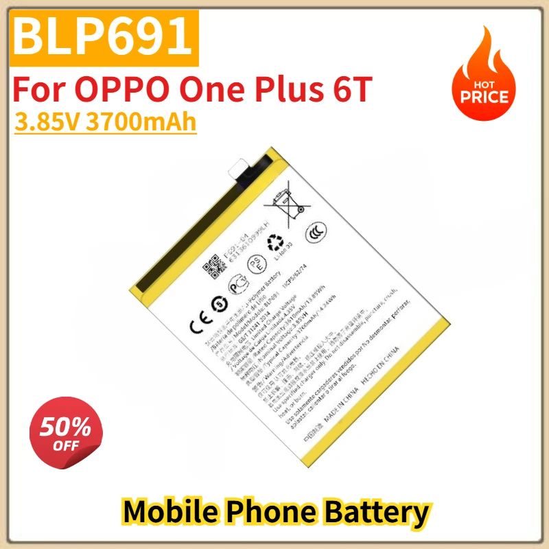 

BLP691 High Quality Phone Battery 3.85V 3700mAh For OPPO One Plus 6T Brand New Replacement Battery