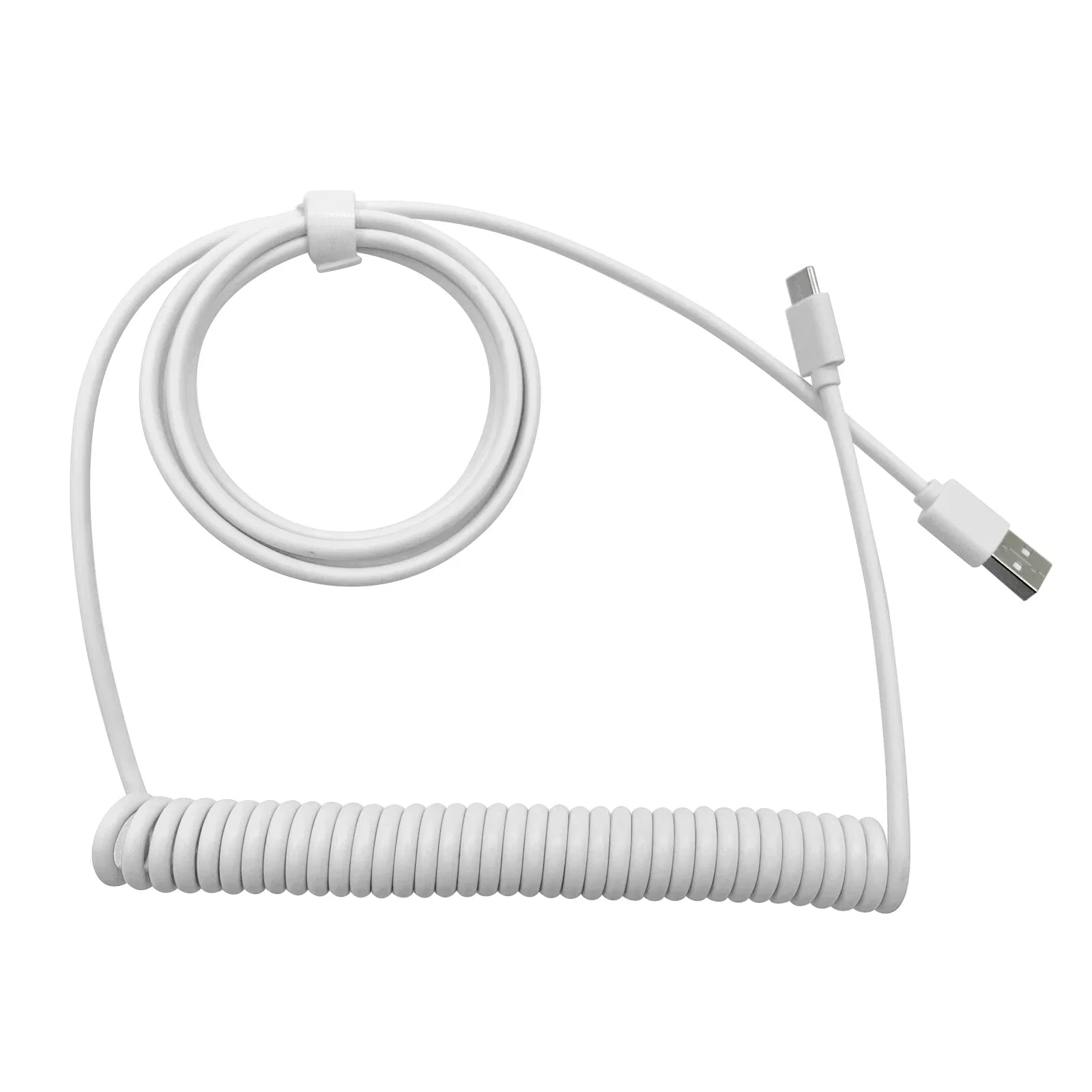 Computer Mechanical Keyboard Data Cable Extension Cord Coiled Charging Cable Type-C to USB Plug-in Spring Line