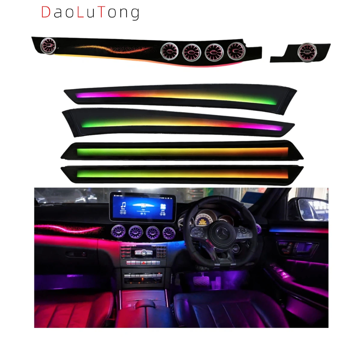RHD Upgrade Ambient Lighting E-Class W212 64 Colors Symphony Dynamic Shadow Interior LED Light Accessories