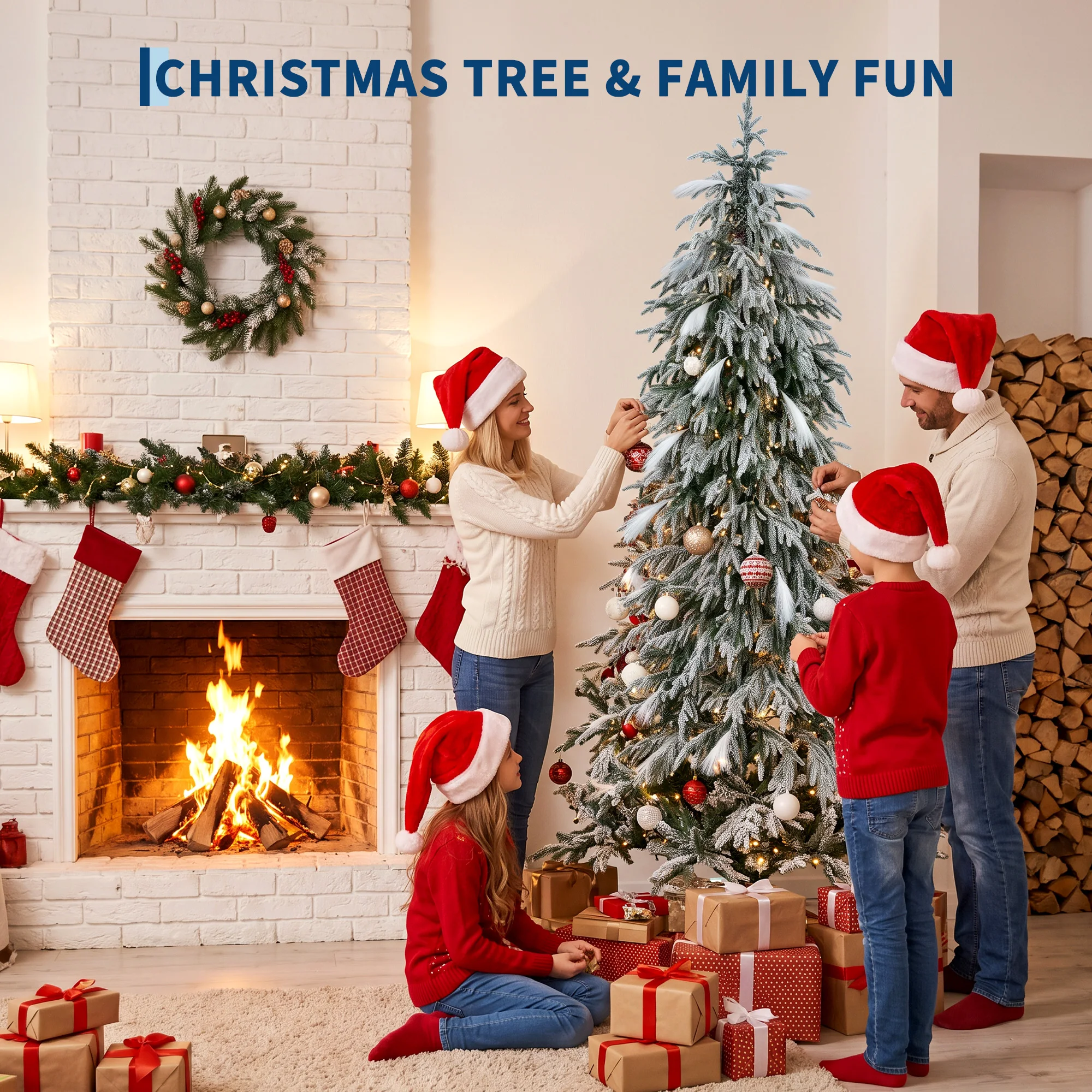 6ft Slim Prelit Aspen Christmas Tree 355 PE Tips 200 Warm Lights Fluffy Lifelike Needles Compact Silhouette Cozy Golden Glow for Apartments Foyers Intimate Family Holidays