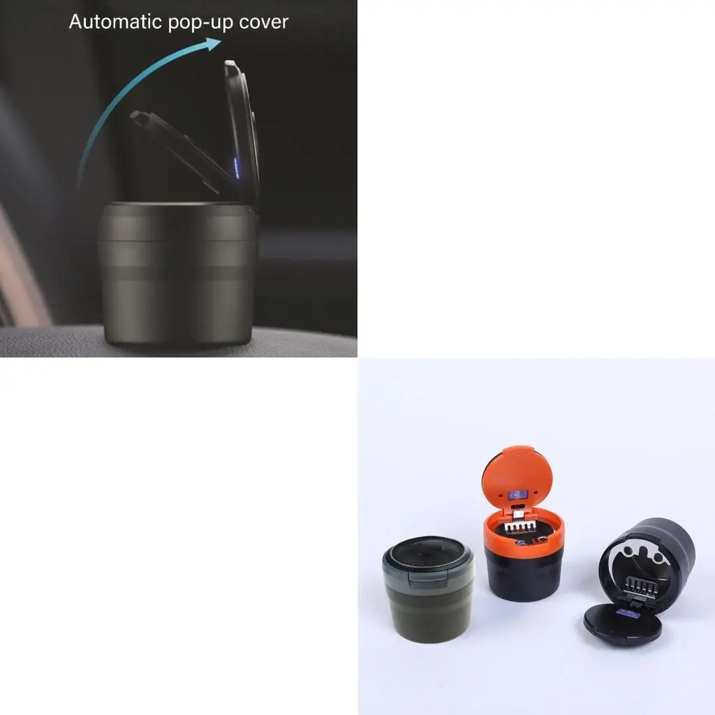  Small Car Ashtray with LED Light Odor Resistant Ashtray for Daily Commuters