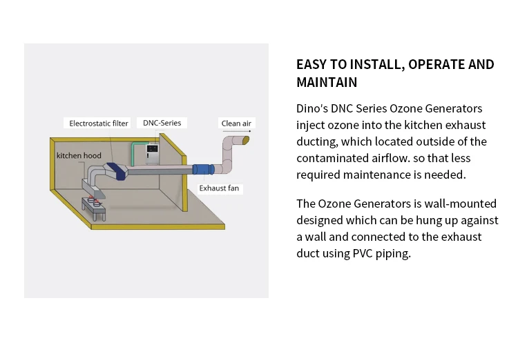 Generatore di ozono per la pulizia della polvere del ristorante Sterilizzatore per ozonoRimozione degli odori della cucina industriale o