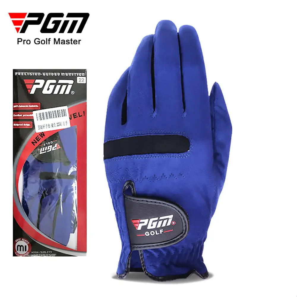 PGM Men Golf Gloves Blue Superfiber Cloth Sport Hand Glove Wear Single Left Right Handed Breathable Skid-proof Gloves ST004