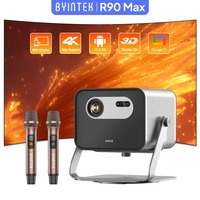 BYINTEK R90 Max Projector 4K  Full HD 1080P 2200 Anis Lumens Android 11.0 WiFi 6 Auto Focus Video Home Movie Theater Projectors