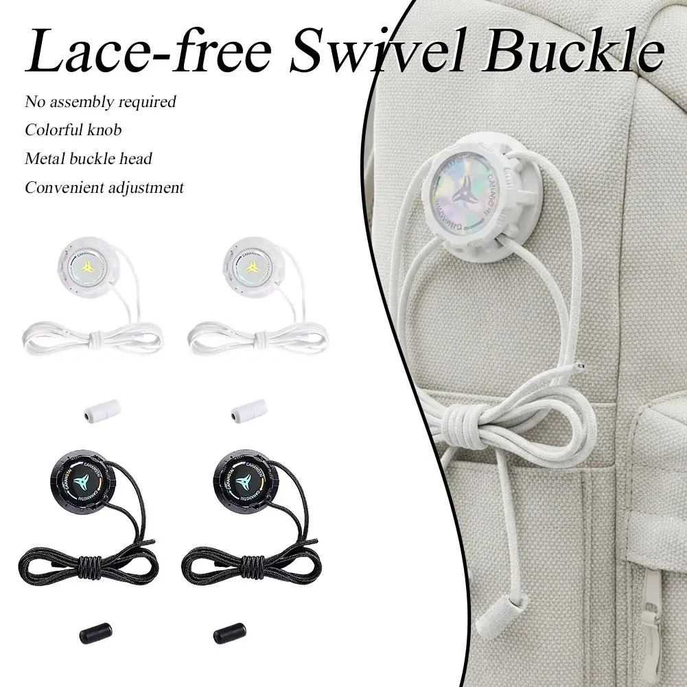 Picture 5: Rotating Press Shoelace Buckle No Tie Shoe Laces Lock System Colorful Magic Gradient Quick Lacing Device For Sneakers Running