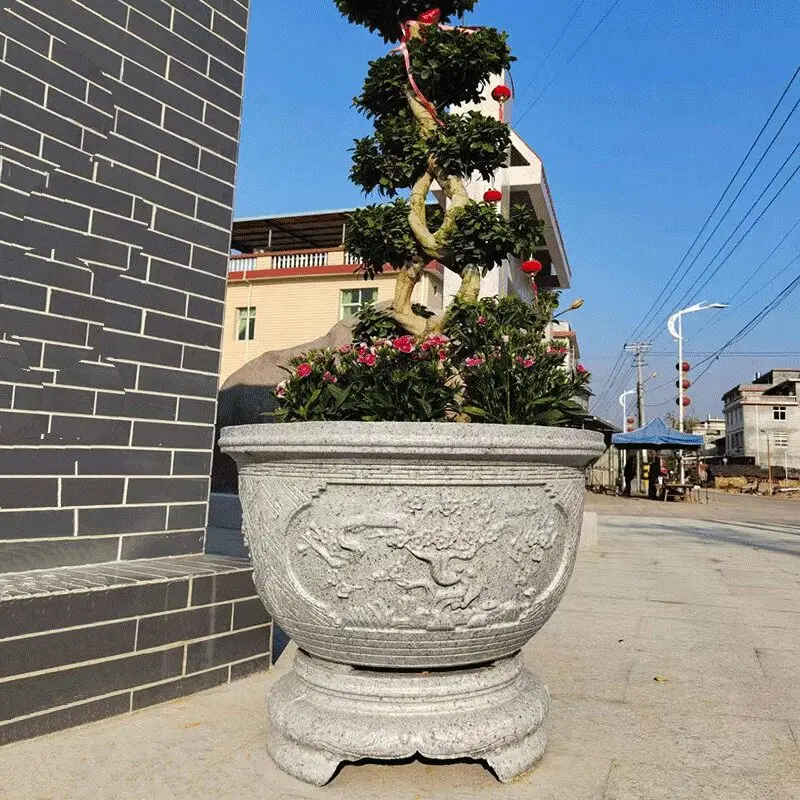 European-style round cement flower pot mold plastic pattern round flower pot abrasive tool potted plant self-made round flower p