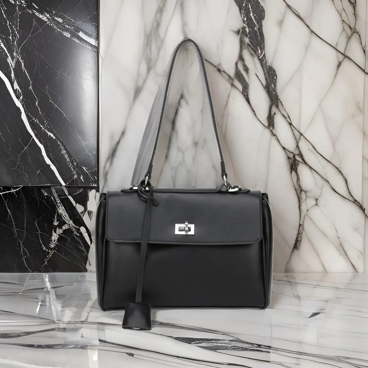 

Винтажная сумка через плечо в стиле Paris — роскошная кожаная сумка-тоут с минималистичным буквенным логотипом, модная сумка-шоппер для пригородных поездок