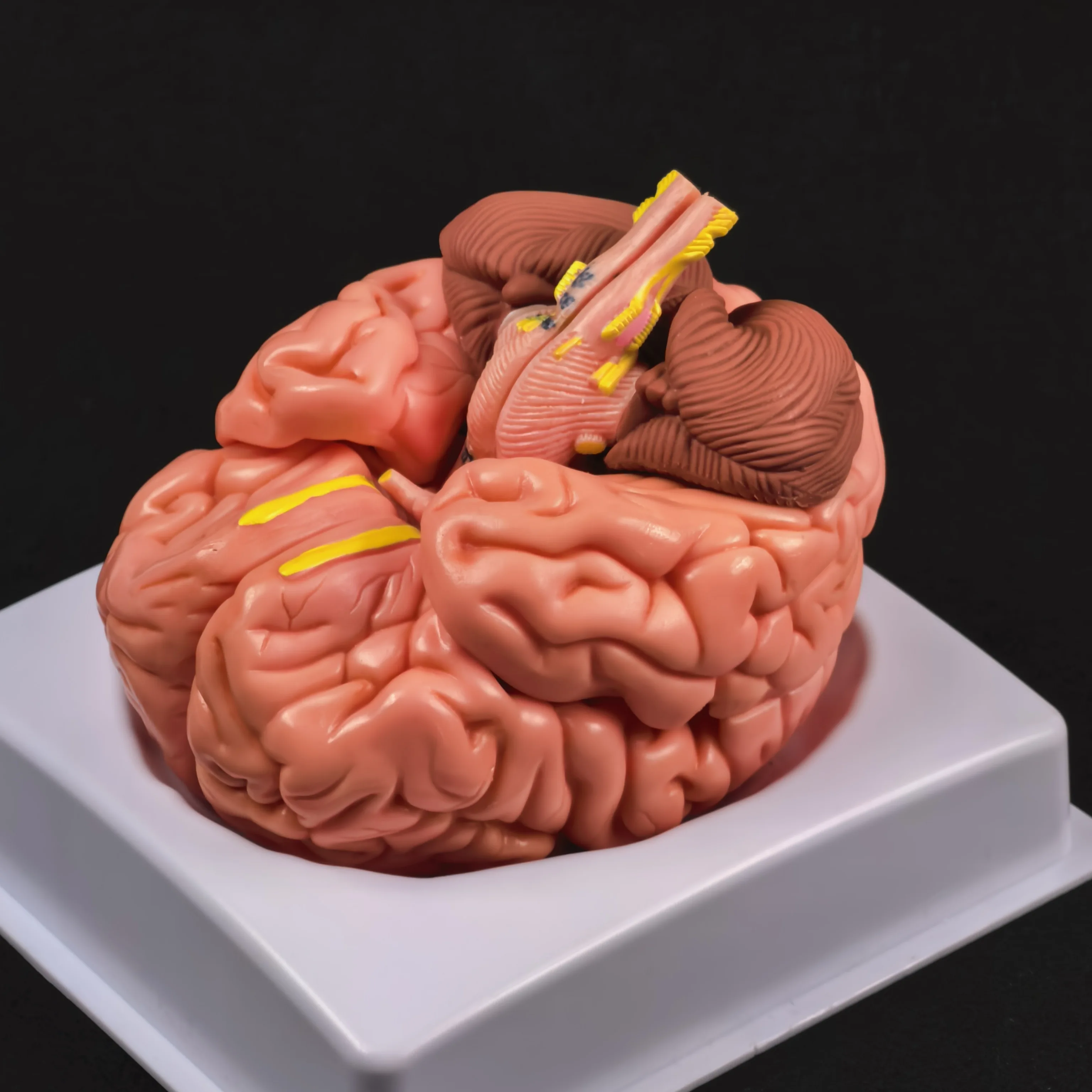 PVC Human Brain With Artery 8 Part Fully Dissected Model for Medical Study Softness Natural Brain