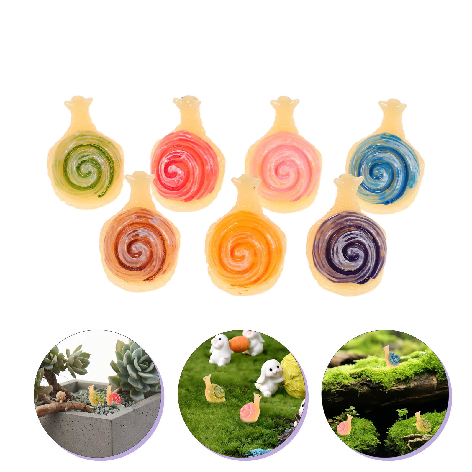 

14pcs Mini Resin Snail Figurines Simulation Animal Ornament For Fairy Garden Bonsai Terrarium Decor Micro Landscape Accessories