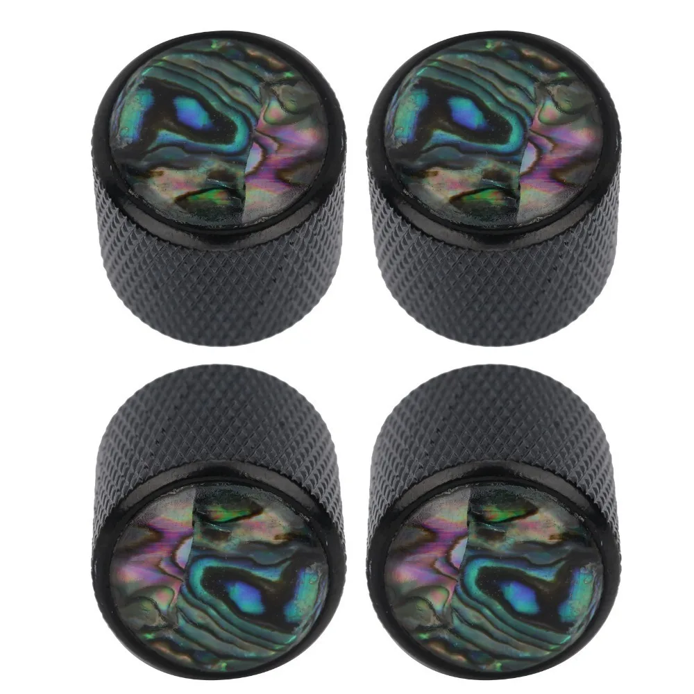 4pcs Dome Shape​ Electric Bass Knob​ ​Metal ​Shell Inlaid​ ​Electric Guitar Knob​ ​Potentiometer Control​