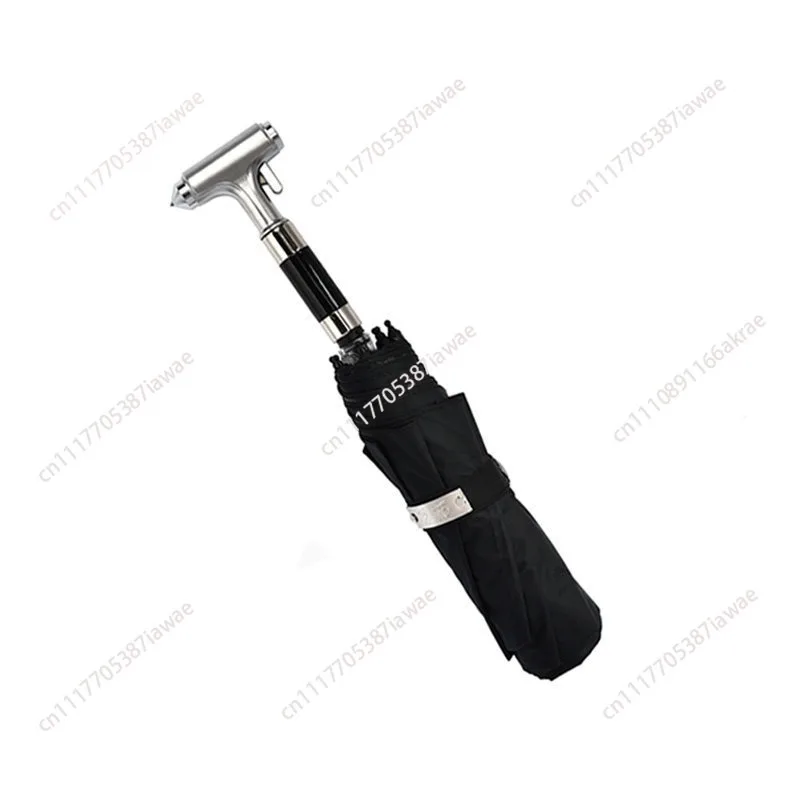 Multifunctional broken window car safety hammer folding sunshade sun protection rain and rain umbrella