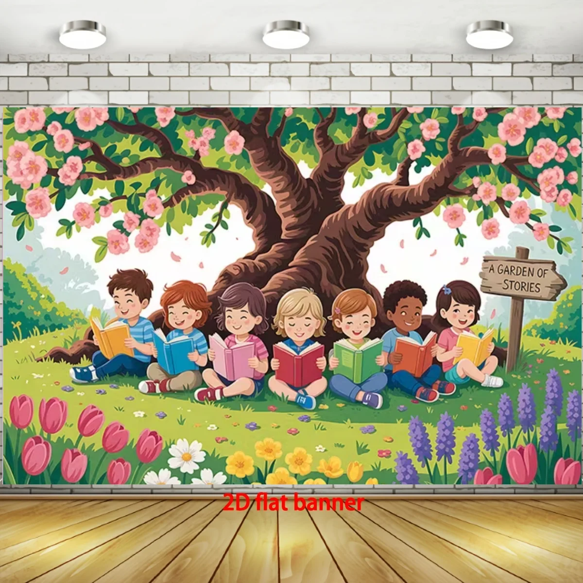 Read Books Theme Party Decoration Backdrop Tree of Knowledge Background  Colorful Banner Photography Props Student Gift Supplies view 5