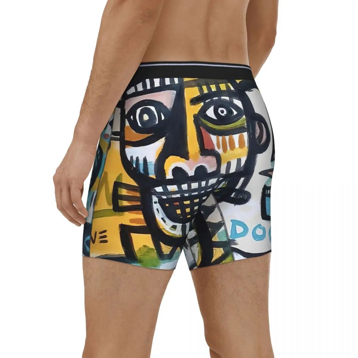 Arte graffiti cuecas breathbale calcinha masculina cueca boxer cuecas estendidas roupa interior